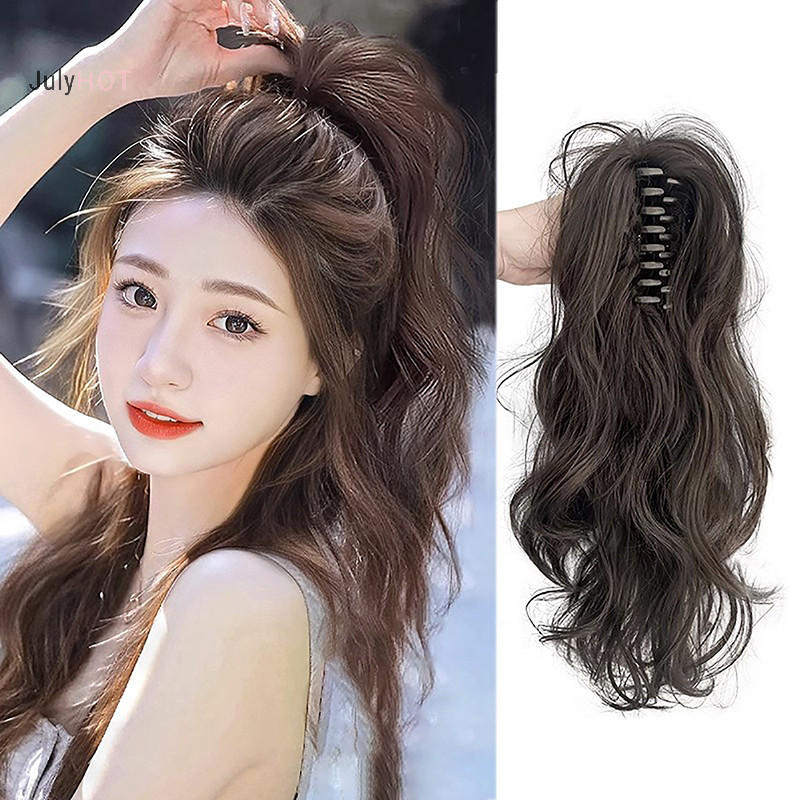 Julyhot Tổng Hợp Móng Vuốt Kẹp Đuôi Ngựa Phần Mở Rộng Tóc Ngắn Xoăn Tự Nhiên Đuôi Giả Tóc Cho Nữ Đuôi Ngựa Tóc Đen Massivedeals