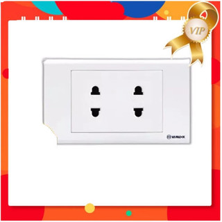 (HCM) Ổ cắm đôi 2 chấu, mặt 2 ổ cắm dòng S18, Hãng Sino Vanlock