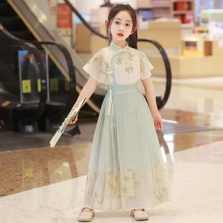 Váy mặt ngựa bé gái Hanfu 2024 Bộ đồ bé gái Phong cách Trung Quốc Trang phục cổ đại Ming Made Tang Phù hợp với trẻ em Hanfu Váy mặt ngựa bé gái Hanfu 2024 Bộ đồ bé gái Phong cách Trung Quốc Trang phục cổ đại Ming Made Tang Suit Trẻ em Hanfu 4.3