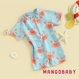 Mg-baby Boys Rash Guard Tay Ngắn Cua In Hình Đồ Bơi Áo liền quần Đồ Bơi Mùa Hè