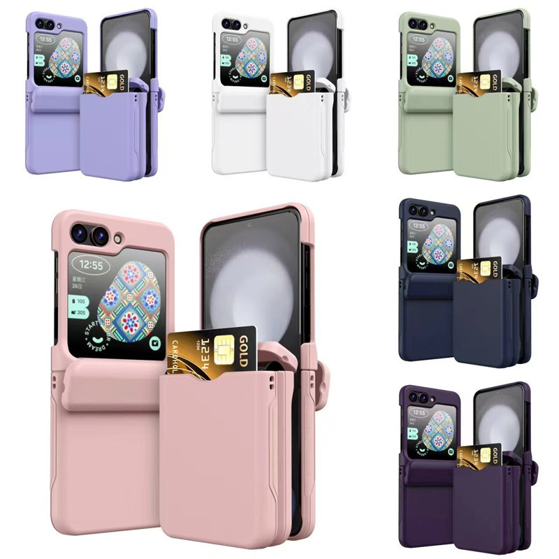Ốp điện thoại chèn thẻ Samsung Galaxy Z Flip 5 cho Samsung Galaxy Z Flip 4 3 Vỏ chống rơi Chèn thẻ Vỏ điện thoại