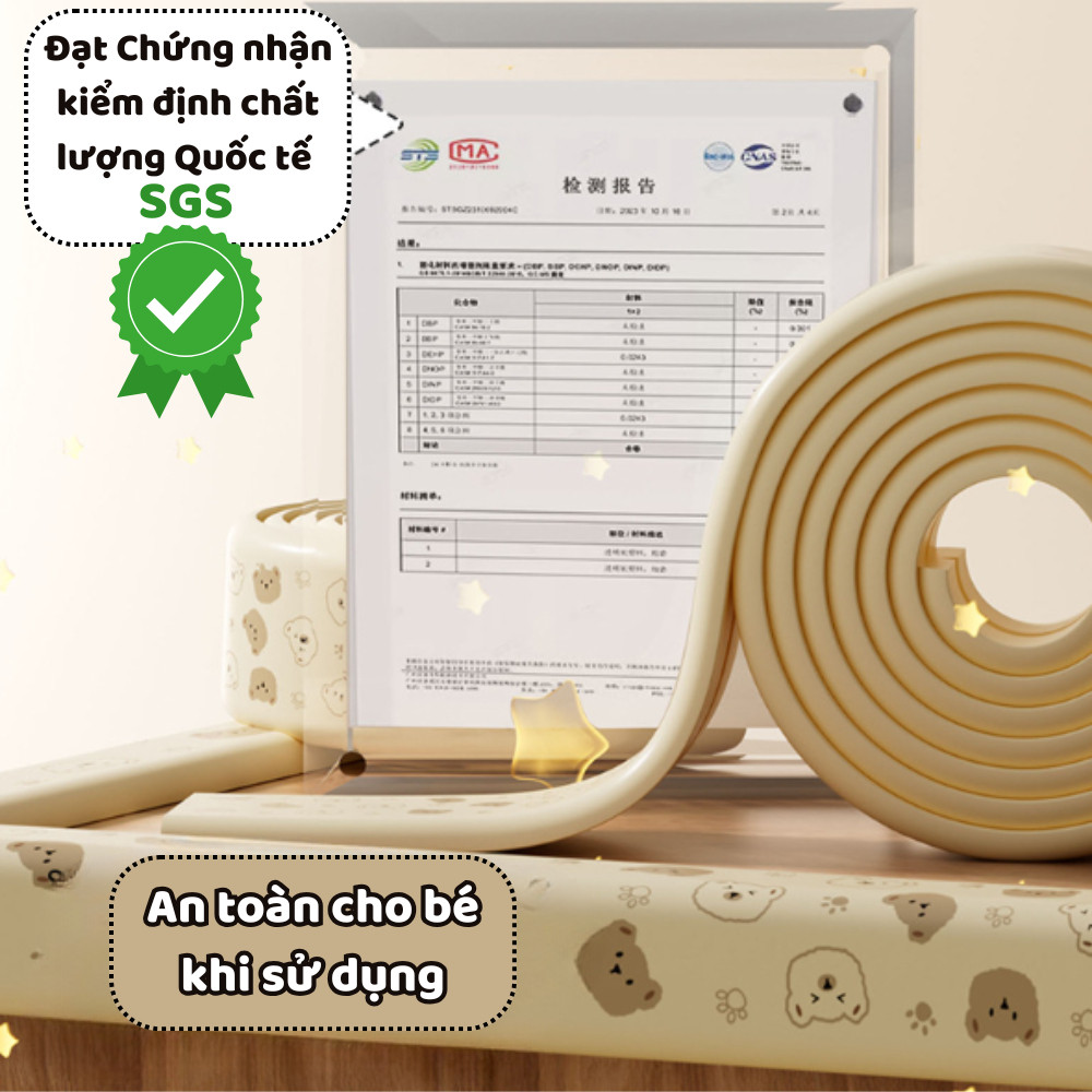 Xốp Bọc Cạnh Bàn, Đầu Giường An Toàn Cho Trẻ Em,Dải Bảo Vệ Chống Va Chạm Cho Bé Tự Dính