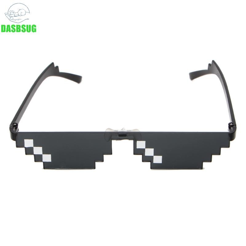 Dasbsug Kính thời trang pixelated khảm unisex nam nữ, phong cách Thug Life