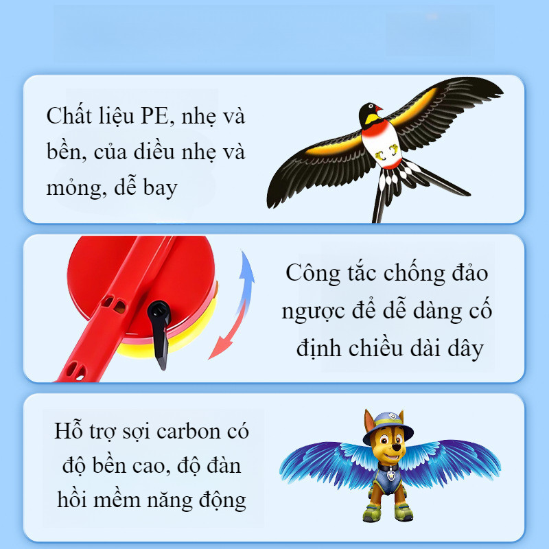 【SKISOPGO】Diều Mini Kích Thước 35-60cm Có Cần Câu Điều Khiển Cho Bé (diều giá rẻ, diều hoạt hình,diều mini,diều đại trà)