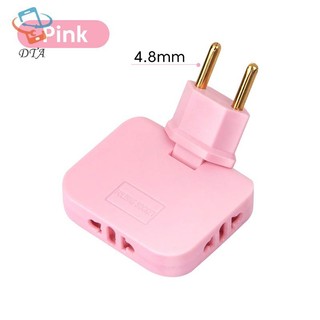 Ổ cắm xoay 180° Dta Bộ chuyển đổi phích cắm EU 3 trong 1, nối dài đa lỗ, du lịch, không dây, thiết kế mỏng