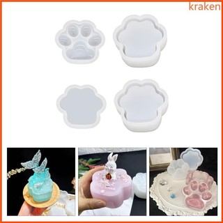 Kra Hộp Bảo Quản Nhựa Khuôn Chân Mèo Lọ Khuôn Silicon Cho DIY Hộp Đựng Trang Sức