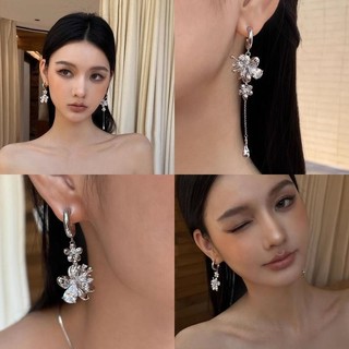 Bán chạy Bông tai hoa bất đối xứng phong cách AB Bông tai cao cấp nhẹ nhàng
