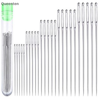 Queenten 25 Chiếc Lớn Mắt Khâu Kim May Kim Handmade Da Kim Thép Sợi Đan Kim Bộ Dụng Cụ May QT