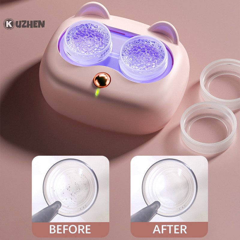 Máy Vệ Sinh Kính Áp Tròng Siêu Âm Có Thể Tháo Rời Kèm Hộp Đựng Tiện Dụng