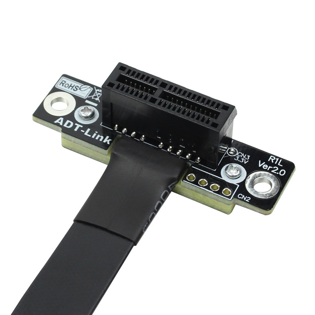 Jmt Dual 90 Độ Góc Phải PCIe 3.0 x1 đến x1 Cáp Nối Dài R11SL-TL 8G / bps Tốc Độ Cao PCI Express 1x Riser Card Ribbon Extender