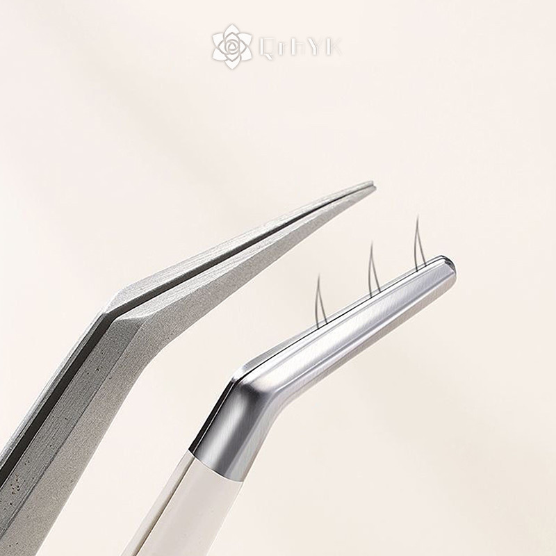 Qrhyk Nhíp Lông Mi Nối Dài Kẹp Thép Không Gỉ Chống Tĩnh Điện Siêu Cứng Độ Chính Xác Cao Nhíp Với Đầu Sợi Dụng Cụ Trang Điểm Mới