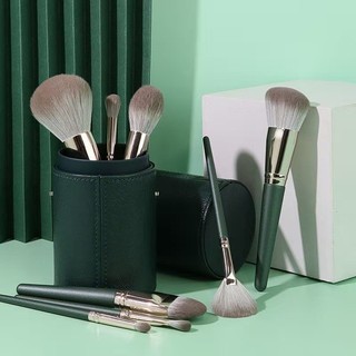 Bộ Cọ Trang Điểm Cá Nhân SURI 14 Cây Màu Xanh Lá, Kèm Theo Túi Da Đựng hoặc ống đựng cọ Sang Trọng