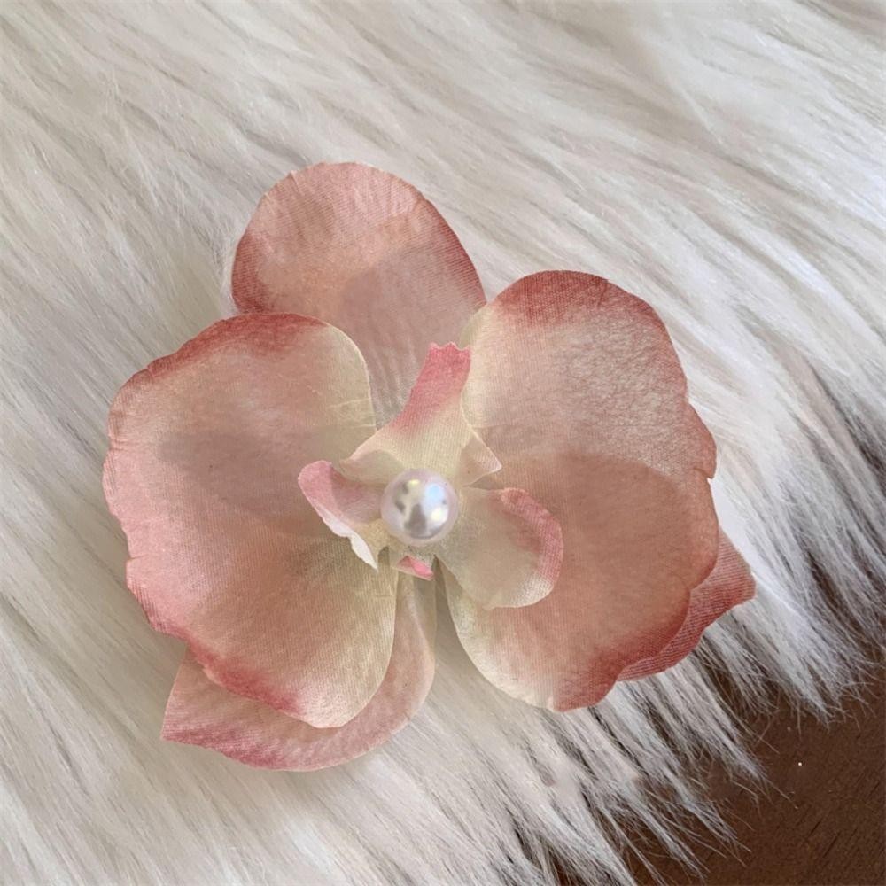 RTJIFSS Phalaenopsis Kẹp Tóc Hoa, Kẹp Mỏ Vịt Mặt Thời Trang Lụa, Kẹp Ảnh Nổ Siêu Cổ Tích Đi Biển Ngày Lễ Mũ Đội Đầu Nữ Phụ Kiện Tóc