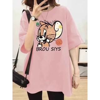 Áo thun nữ màu xám form rộng
