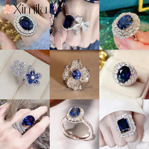 ❤ Nguyên Bản Đa Phong Cách Sang Trọng Sapphire Series Thiết Kế Phong Cách Phù Hợp Với Nhẫn Sang Trọng Nữ Sapphire Trang Sức