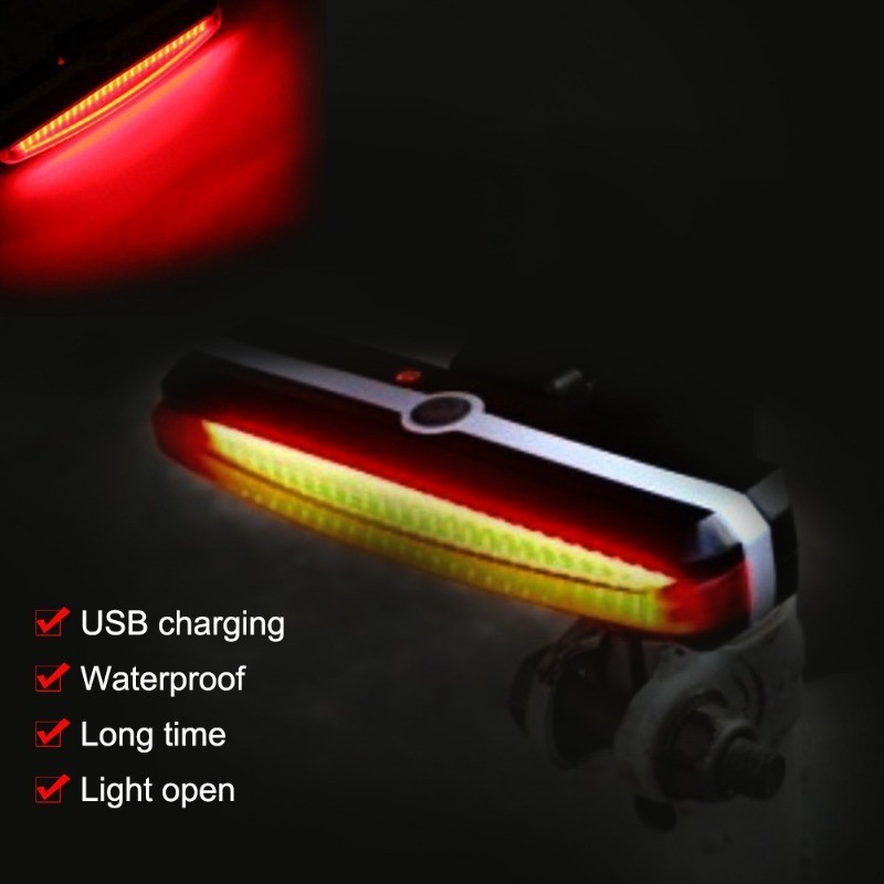 Đèn hậu xe đạp BUCKLOS Chiếu sáng mạnh mẽ Đèn hậu xe đạp Đèn hậu phía sau USB có thể sạc lại Đèn cảnh báo đi xe đạp Một phần