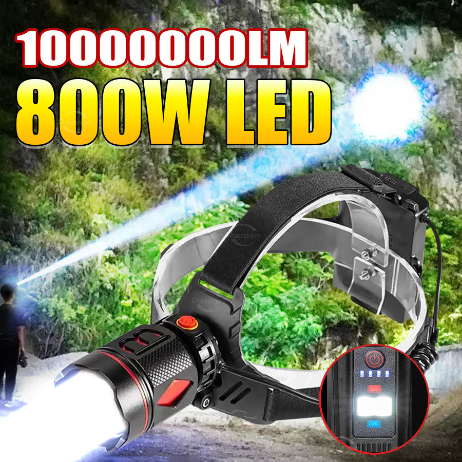 Đèn pha LED 800W sạc 4000m 1000000 lumen, công suất cao dùng đầu, cho ...