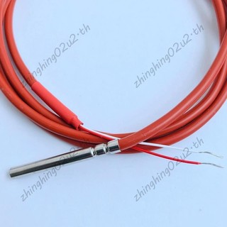 2 Dây PT1000 Cảm Biến Nhiệt Độ Nhiệt Điện Trở Gel Silicon Phủ 1.5 Mét Đầu Dò 45mm x 5mm -50-180 Độ RTDs