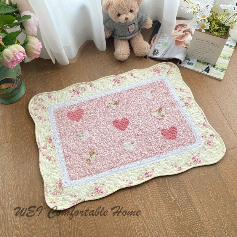 Thảm trải sàn cotton nguyên chất chống trượt, dày, thấm hút nước cho phòng tắm/nhà bếp