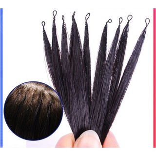 Tóc Nối Lông Vũ Màu Đen, Tóc Thật 100% Chiều Dài 45-70cm HaminStore