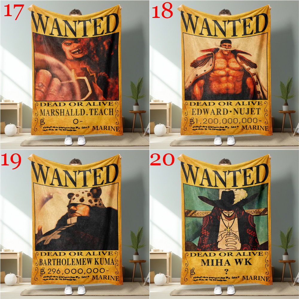 One PIECE Wanted Warrant Series Chăn Flannel In Một Mặt Chăn Flannel Điều Hòa Không Khí Chăn Món Quà Tốt Nhất Cho Người