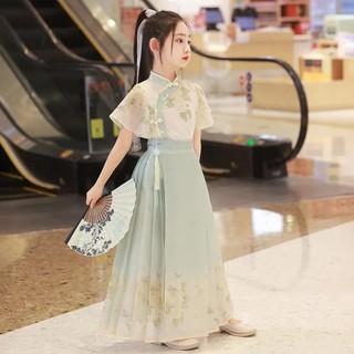 Váy mặt ngựa bé gái Hanfu 2024 Bộ đồ bé gái Phong cách Trung Quốc Trang phục cổ đại Ming Made Tang Phù hợp với trẻ em Hanfu Váy mặt ngựa bé gái Hanfu 2024 Bộ đồ bé gái Phong cách Trung Quốc Trang phục cổ đại Ming Made Tang Suit Trẻ em Hanfu 4.3