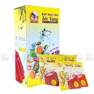 THÙNG 10 HỘP Bột rau câu dẻo Sóc vàng hộp 120g (10 gói x 12g) làm rau câu