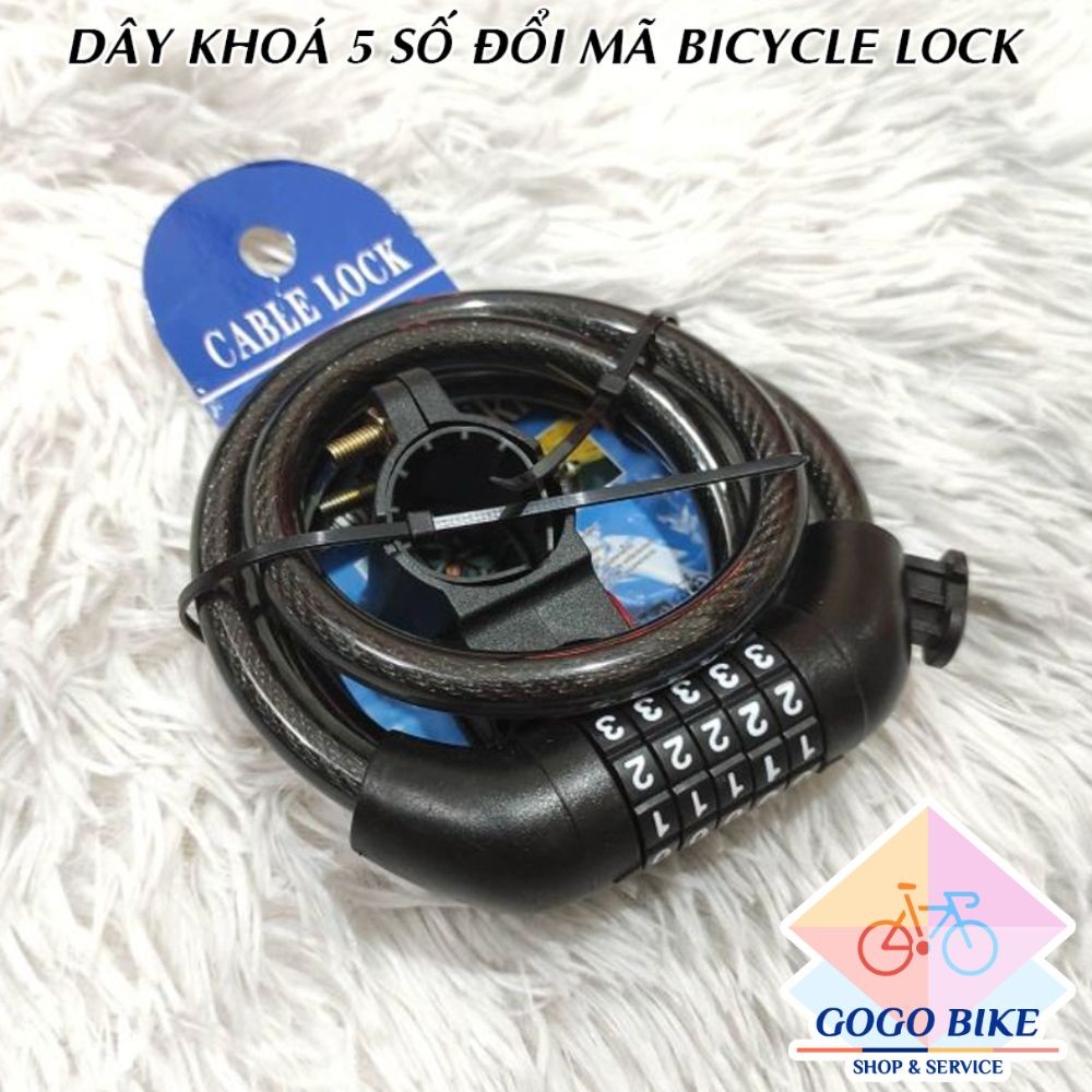 [GoGo Bike] Dây khóa 5 số đổi mã xe đạp Bicycle Lock | Shopee Việt Nam