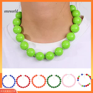 Một thế giới| Vòng Cổ Nữ Phong Cách Đơn Giản 19 Bong Bóng Hạt Nối Dài Dây Chuyền Unisex Nhiều Màu Sắc Đính Hạt Xương Đòn Cặp Đôi Vòng Cổ Cho Hẹn Hò