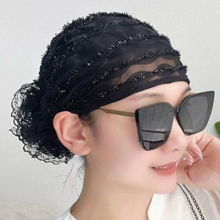 Turban Ren Thêu Full Cover Cho Phái Nữ, Màu Trắng Co Dãn, Xu Hướng Thời Trang Mới