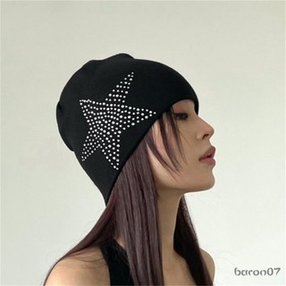 Phụ Nữ Mùa Đông Ấm Mũ Beanie Kim Cương Giả In Hình Ngôi Sao Thời Trang Trượt Băng Cắm Trại Đi Bộ Đường Dài Mũ