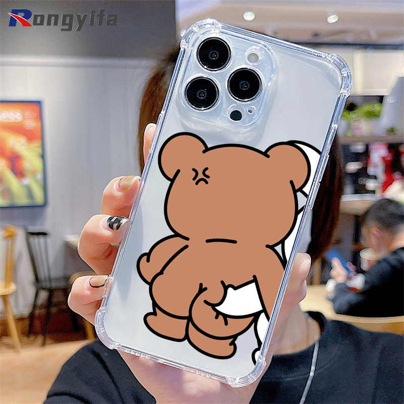 Ốp Điện Thoại Cặp Đôi Ngộ nghĩnh Cho Vivo Y19s 4G Y300 Y37 V40 Pro Lite V40E Y200 X200 Pro Mini Y28 iQOO 13 Z9s Z9X Z9 Turbo Y18 Y18E 5G Ốp Lưng Chống Rơi Gấu Hoạt Hình Dễ Thương