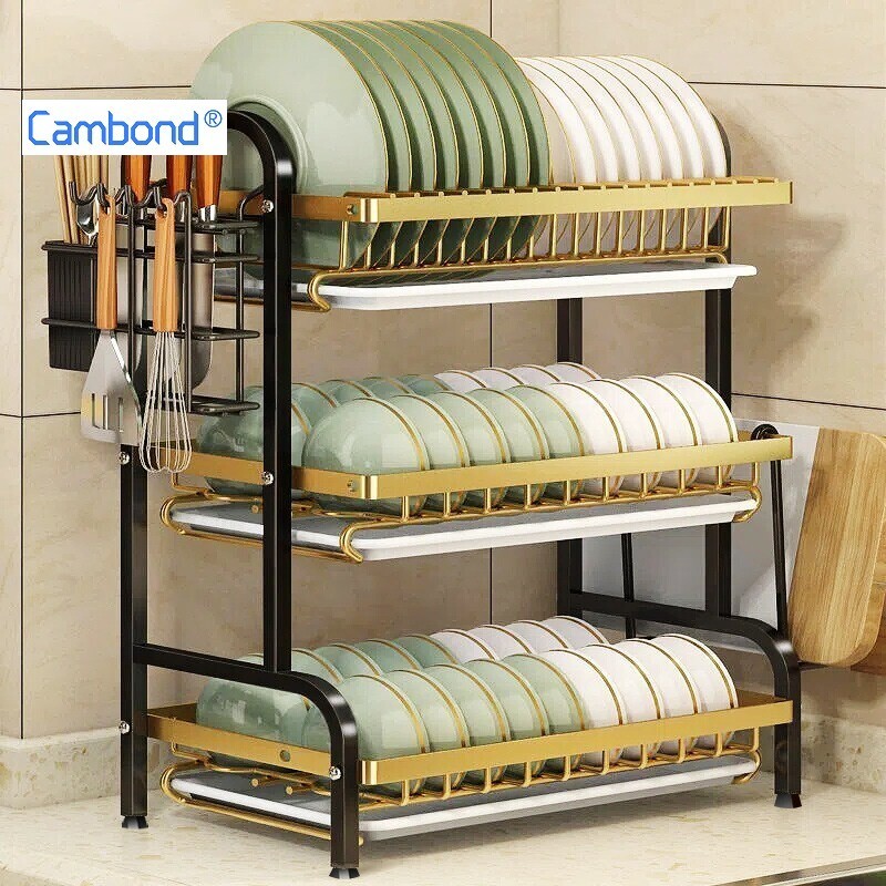 Cambond 2/3 Tầng Giá Phơi Món Ăn Bằng Thép Không Gỉ 304 Giá Bếp Giá Đựng Món Ăn Nhà Bếp Giá Để Đồ