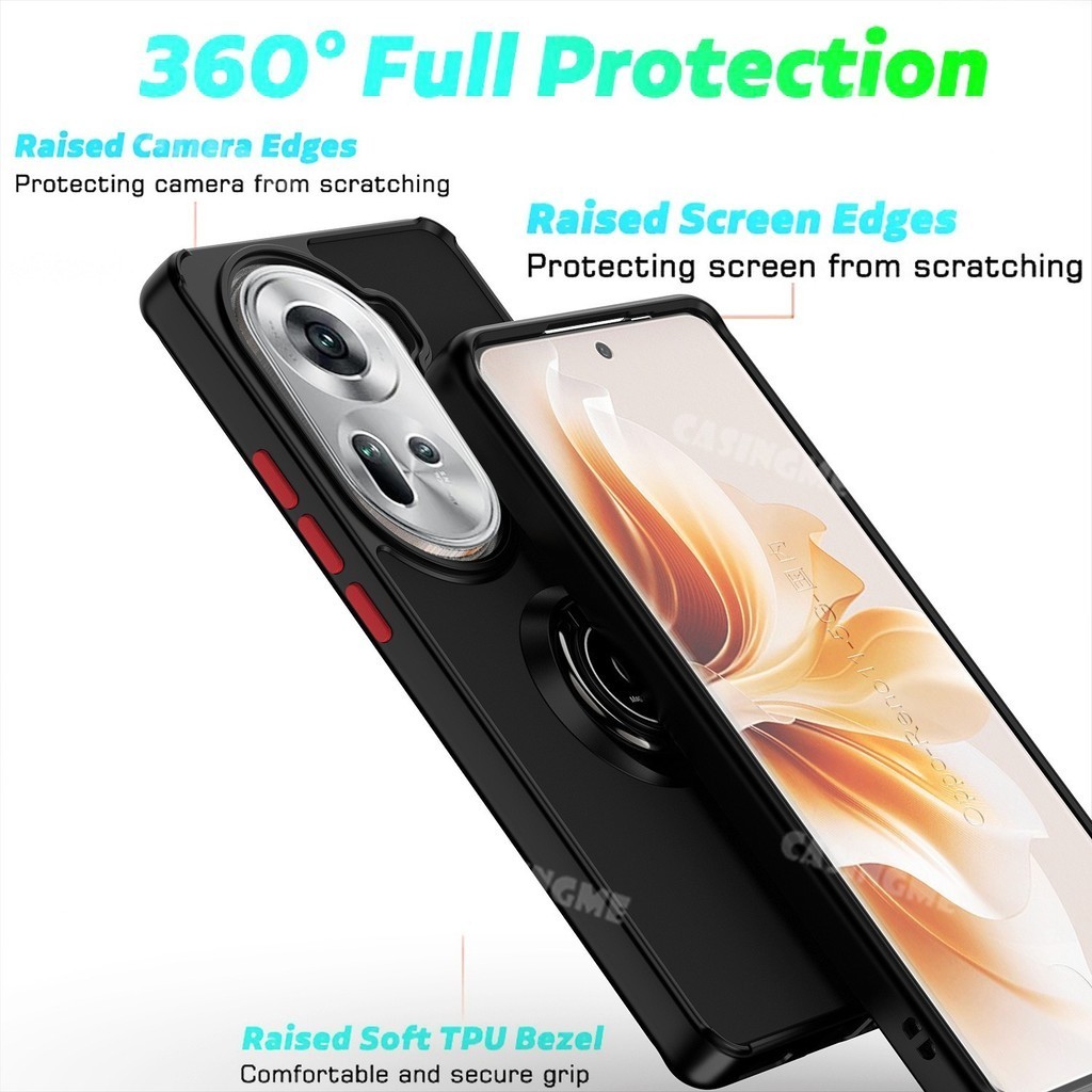 Oppo Reno 11 11Pro 5G PC Cứng Matte Camera Csaing Cho Oppo Reno 11 Reno11Pro Reno11 Pro 11Pro 5G 4G 2024 Vỏ Điện Thoại Chống Sốc Xe Ô Tô Vòng Giá Đỡ Bảo Vệ Mặt Sau