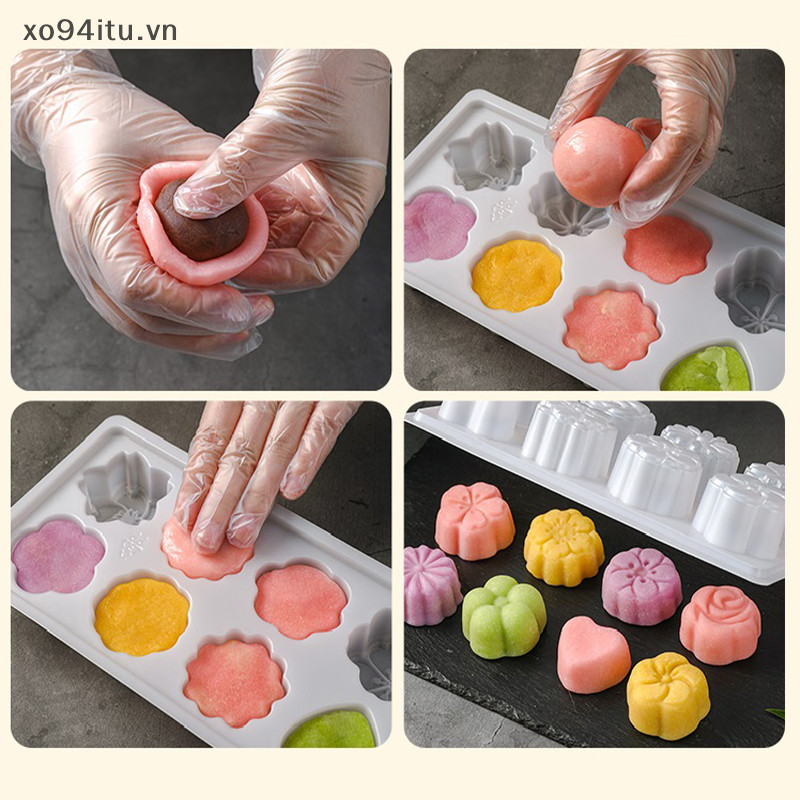 Xoitu Thạch Khuôn 8 Ngăn Nhựa Fondant Hoa Trái Tim Pudding Khuôn Nhà Bếp Có Thể Tái Sử Dụng VN