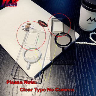 [JLK] 0.5mm Ultra-Thin Matte Clear Magnetic Phone Case for Samsung S24 Ultra S23 S22 Plus S23+ S24+ S22+ Transparent/Translucence Shockproof Hard Cover