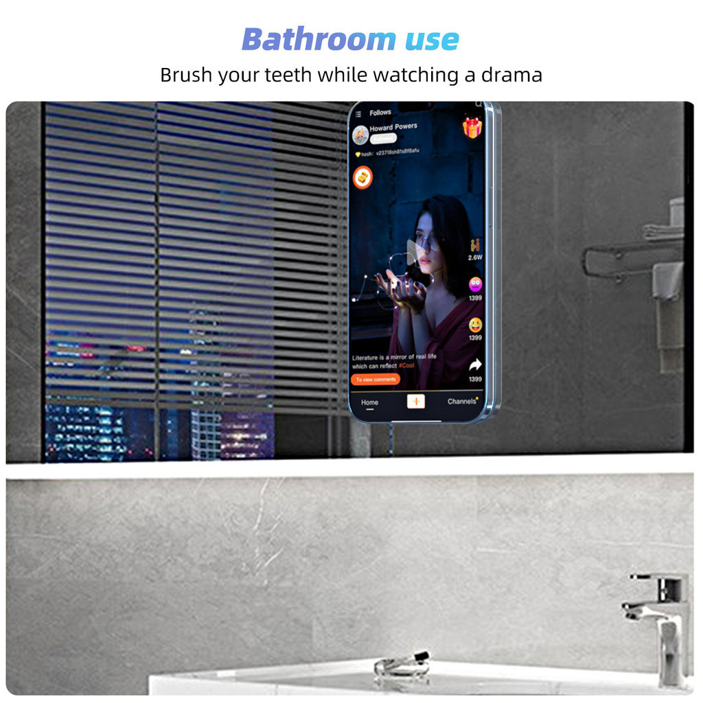 Giá đỡ thu hút điện thoại di động đa năng - Tương thích với điện thoại Magsafe - Dành cho ô tô, phòng tắm, nhà bếp, văn phòng - Giá treo tường vòng tự dính - Giá đỡ điện thoại nam châm treo tường