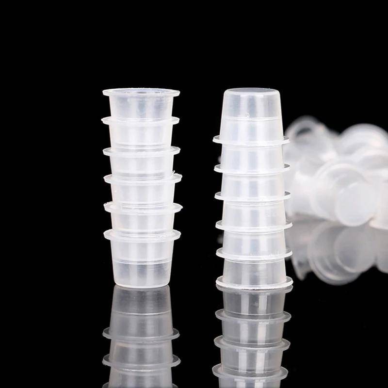100 cốc mực xăm dùng một lần trang điểm vĩnh viễn sắc tố trong suốt khung hộp đựng