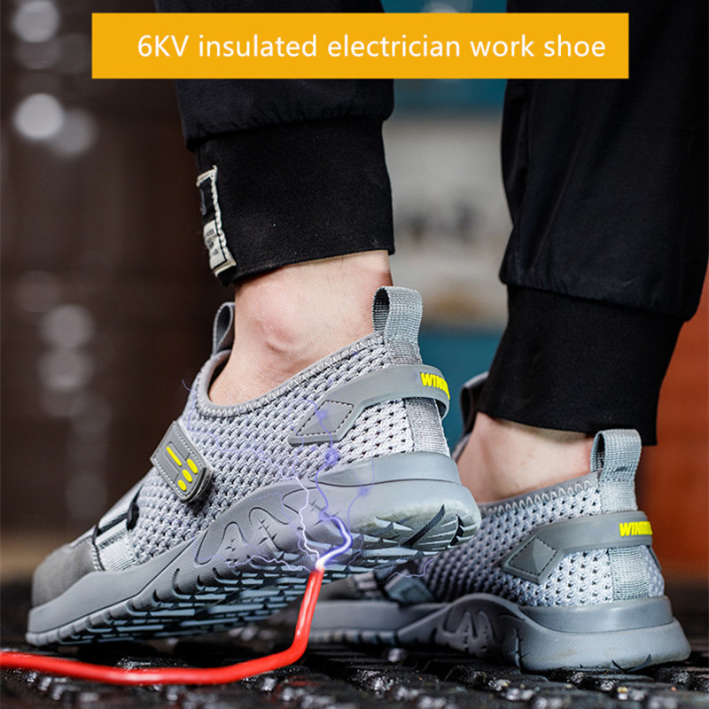Giày bảo hộ an toàn mũi nhựa thoáng khí mùa hè, chống đâm thủng, cách nhiệt 6kV, phù hợp thợ điện