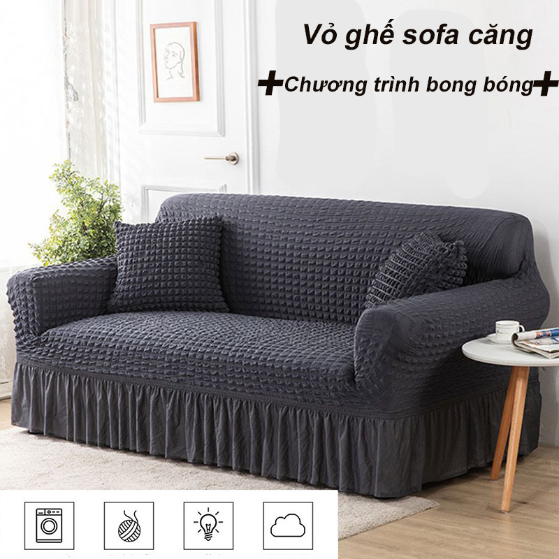 1/2/3/4 chỗ ngồi vỏ ghế sofa seersucker，Ghế sofa bọc, Nhà Sofa Decor，đệm ghế sofa đàn hồi