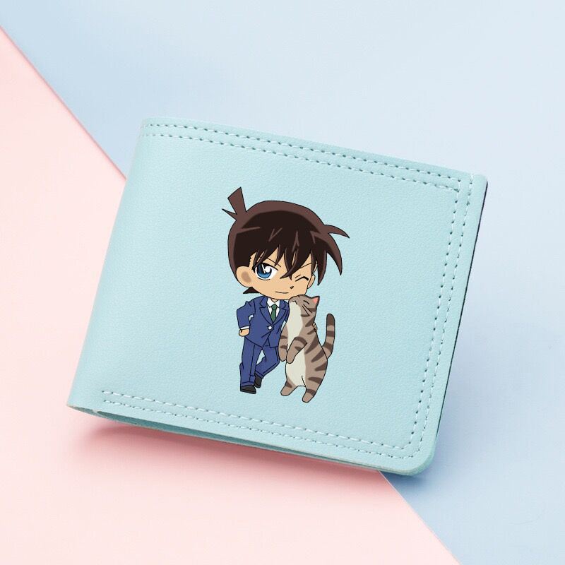 Siy7 Thám Tử Lừng Danh Conan Hoạt Hình Anime Ví Ngắn Sinh Viên Túi Cầm Tay In Đa Năng Khe Cắm Thẻ Túi
