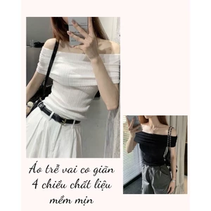 Áo cộc trễ vai cách điệu co giãn thiết kế hack dáng phong cách trẻ trung năng động XIMIMI SP256