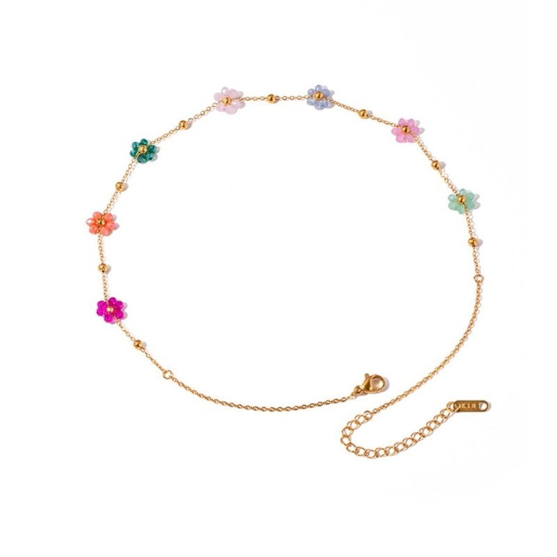 KIKIN Thời Trang Pha Lê Hoa Vòng Cổ Vòng Tay Nhiều Màu Sắc Cô Dâu Trang Sức Cưới Handmade Ngày Lễ Tình Nhân