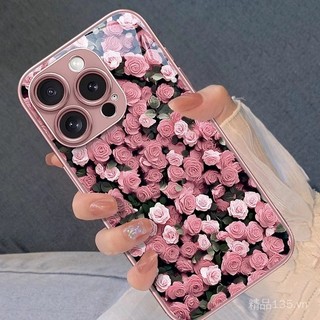 Ốp điện thoại Rose Flower Group 16 Pro Max cho iPhone 16 phụ nữ 15/14/13 thương hiệu sáng tạo XS thời trang