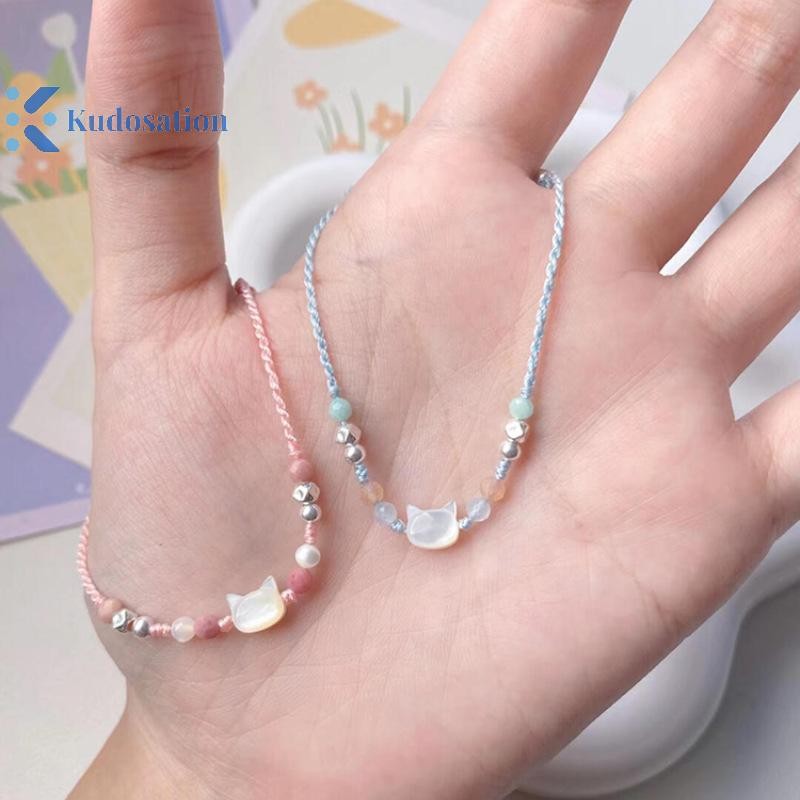 Kudosation Handmade Ngọt Ngào Dễ Thương Vòng Tay Độc Đáo Phong Cách Dây Tay Dành Cho Nữ Đính Hạt Dệt Vòng Tay Trang Sức Cổ Tay Cặp Đôi Quà Tặng