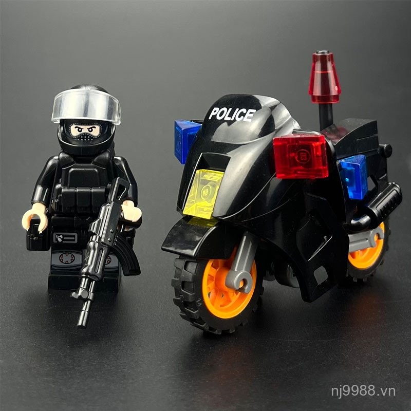 SWAT khối xây dựng búp bê Raptor tuần tra Xe Máy Cảnh sát người đàn ông ...