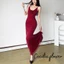 Đầm Cami Dài Long Lanh Không Tay Mở Lưng Cổ Chữ U Hoa Hồng Trang Trí Đầm Dự Tiệc Mỏng