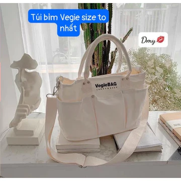 Túi Xách Bỉm Sữa Cho Mẹ Và Bé Balo Bỉm Sữa Vegiebag size đại Đa Năng phong cách Hàn Quốc, kích thước 40x18x30cm