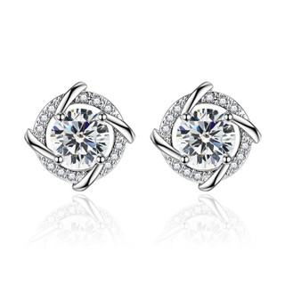S925 Sterling Silver Windmill Stud Earrings Female Earrings Light Luxury Earrings S96