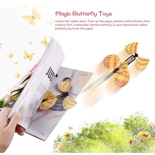 Đồ chơi bướm ma thuật Cơ chế bay cầm tay, Nghệ thuật động học xoay cho trẻ em Người lớn, Thủ công bằng nhựa / kim loại / giấy, Màu sắc ngẫu nhiên (11,3x14cm)